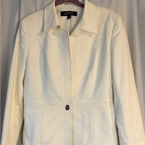 Kasper Cream Tailored Blazer Size 6 Classic Workwear Jacket - Picture 2 of 12